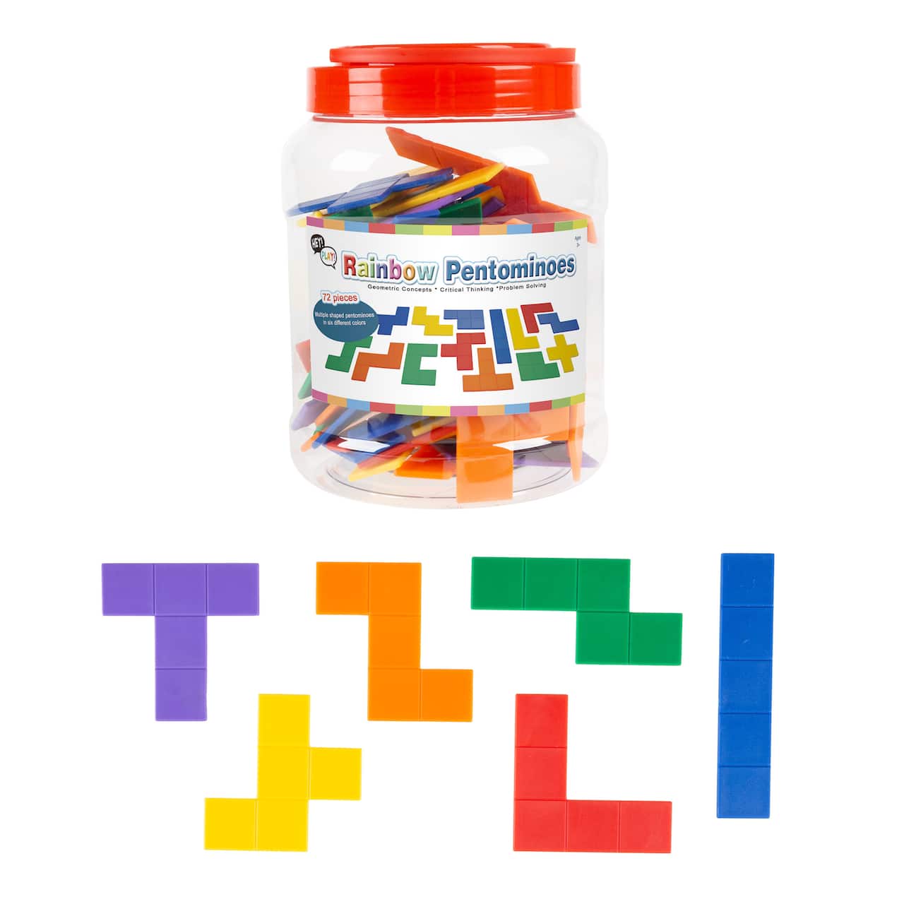 Toy Time 72 Piece Rainbow Pentominoes